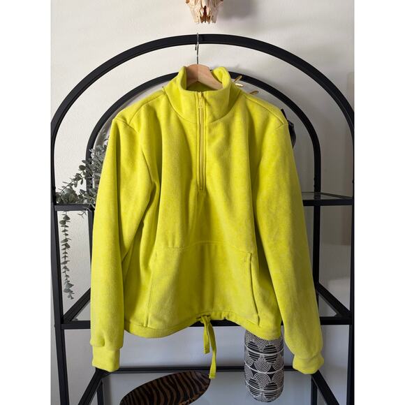 Beyond Yoga Tops - Beyond Yoga Womens Small Neon Yellow Fleece Quarter Zip Pullover